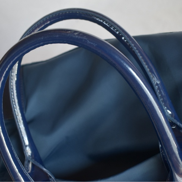 Tory Burch Mini Ella Patent Tote Bag Blue - Picture 14 of 14